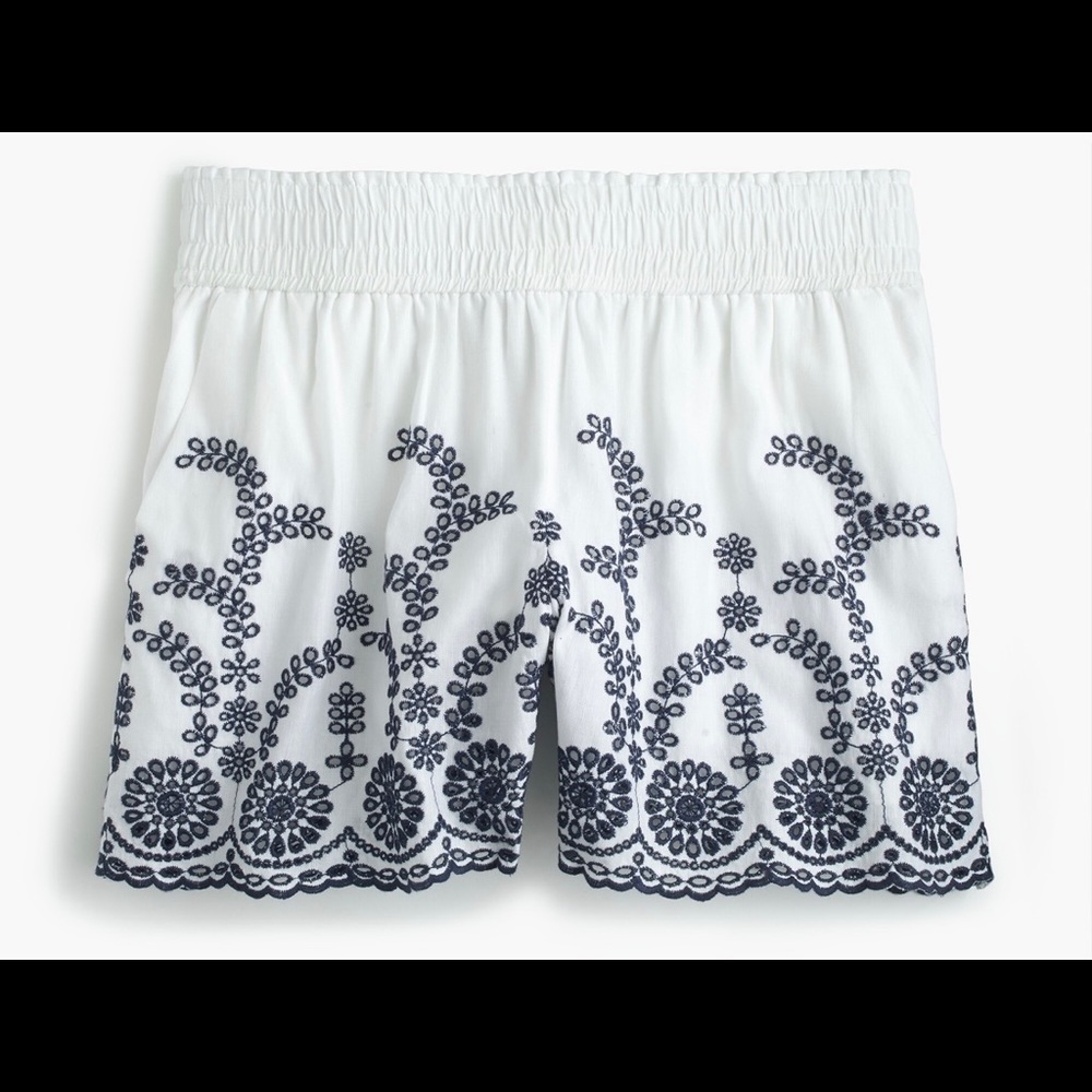 Embroidered Linen J Crew shorts